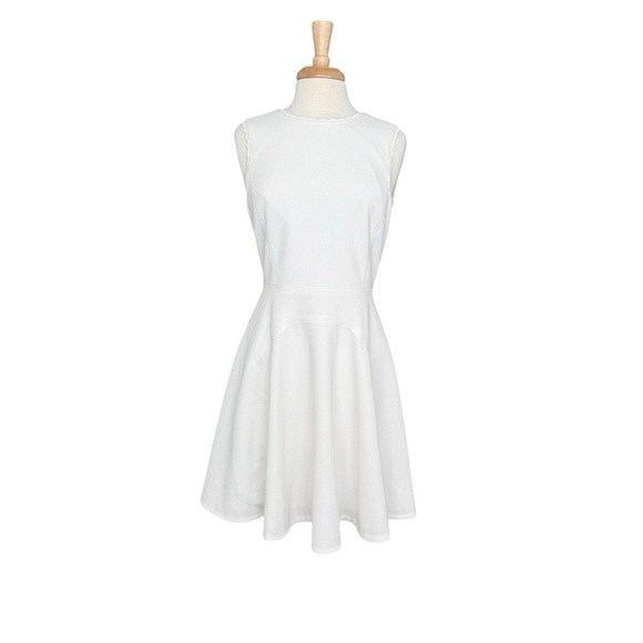 Rebecca Taylor Women's White Seersucker Mini  Dress Size 10 - Picture 1 of 9